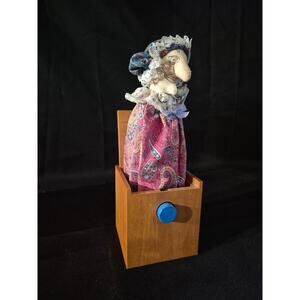 Vintage JAX of Maine Handcrafted Maple Jack In The Box Lady Grandma